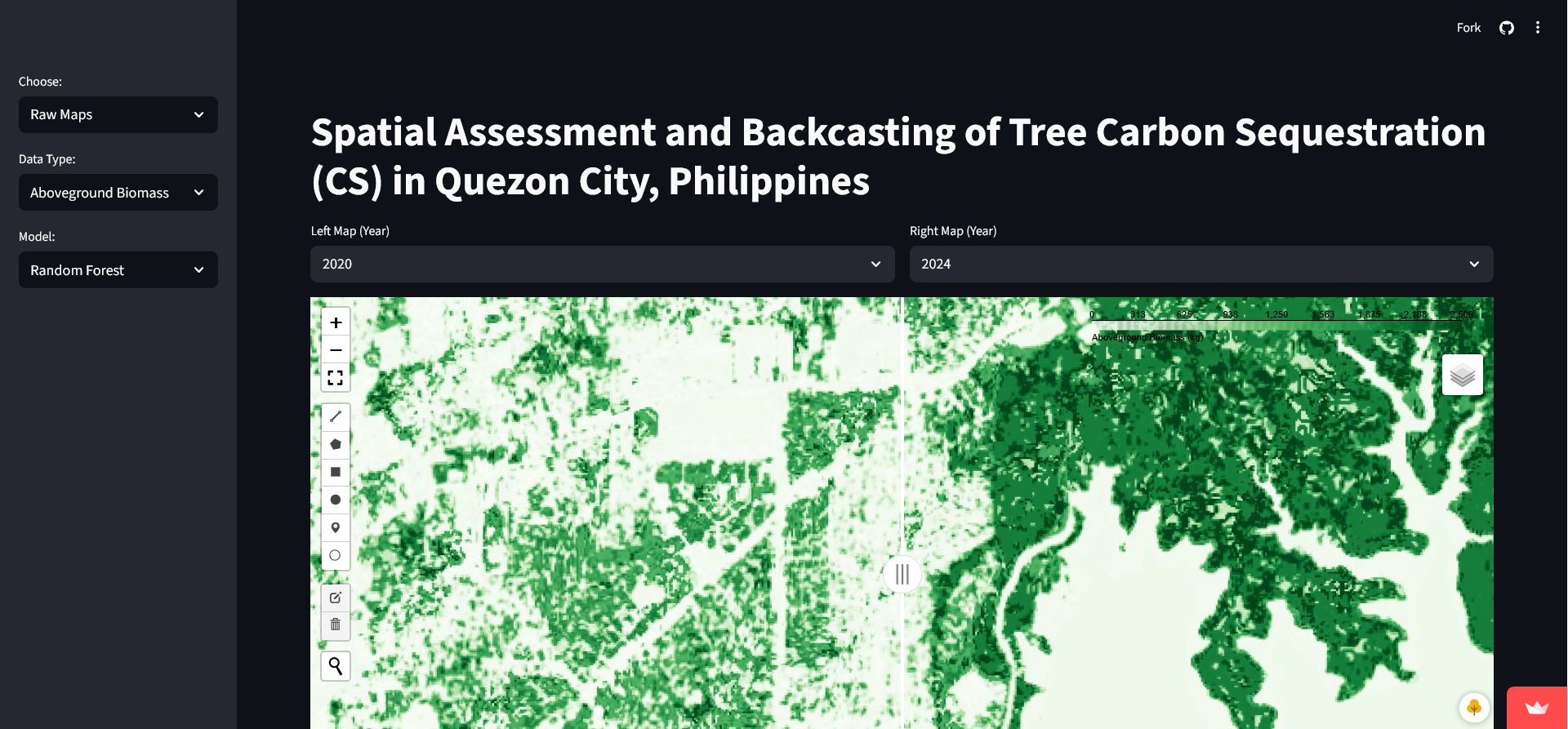 Sequestree website in Streamlit.
